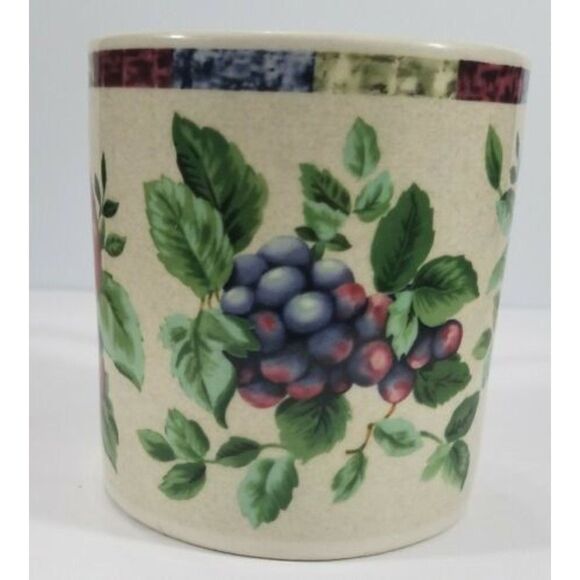 The Sakura Table Sonoma Coffee Mug Apples Grapes Pears Fruit -EUC Used Condition - Picture 4 of 9
